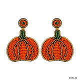 Retro Pumpkin Earrings Halloween Bohemian High-end Rice Bead