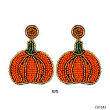 Retro Pumpkin Earrings Halloween Bohemian High-end Rice Bead