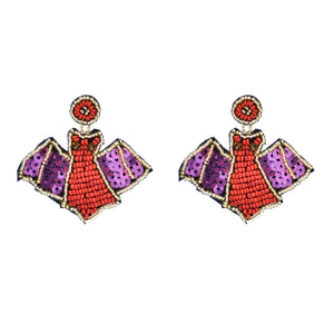 Retro Bat Earrings Halloween Beads Earrings