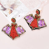 Retro Bat Earrings Halloween Beads Earrings