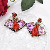 Retro Bat Earrings Halloween Bohemian Beads Earrings