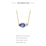 925 Silver Zircon Pendant Necklace For Wedding