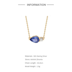 925 Silver Zircon Pendant Necklace For Wedding