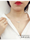 925 Silver Angel Pendant Zircon Clavicle Chain for Valentine Female