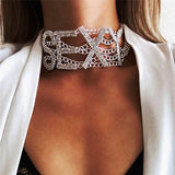 Rhinestone Letter Necklace SEXY NASTY Chain