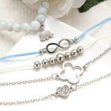 Elephant Love Beads Bracelet Set - 5-Piece Set