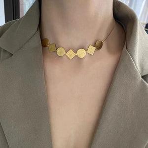 Geometric Stainless Steel Chokers Necklace Gothic Sexy Jewelry