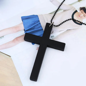 European American Cross Necklace Wooden Sweater Chain Accessories