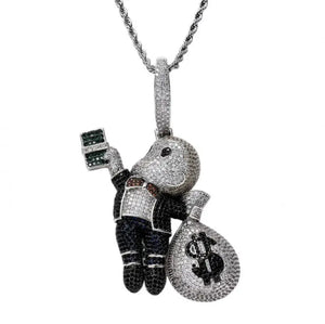 European & American Boy Banknote Money Bag Pendant Zircon Habitat Pendant