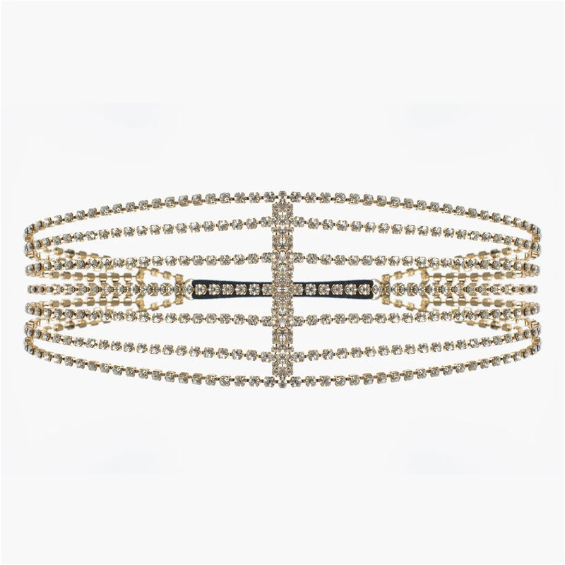 Crystal Hairband Hair Chain Sweet Bridal Jewelry Rhinestone Chain Birthday Gift