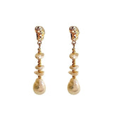 Baroque Pearl Petals Stud Earrings