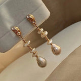 Baroque Pearl Petals Stud Earrings