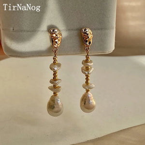 Baroque Pearl Petals Stud Earrings