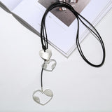 European & American Jewelry Peach Heart Pendant Necklace Lady Long Chain Gift