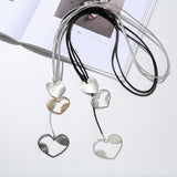 European & American Jewelry Peach Heart Pendant Necklace Lady Long Chain Gift