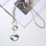 European & American Jewelry Peach Heart Pendant Necklace Lady Long Chain Gift