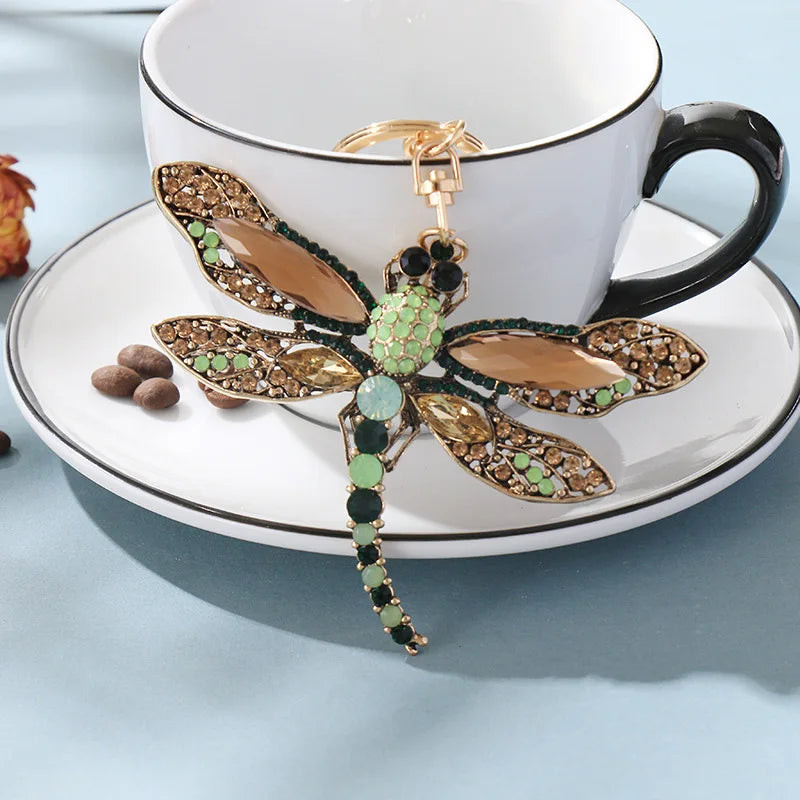 Crystal Dragonfly Keychain Pendant Gift