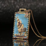 Enamel Tarot Pendant Hip Hop King Necklace Party Gift