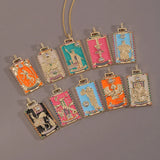 Enamel Tarot Pendant Hip Hop King Necklace Party Gift
