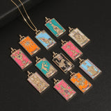 Enamel Tarot Pendant Hip Hop King Necklace Party Gift