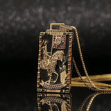 Enamel Tarot Pendant Hip Hop King Necklace Party Gift