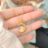 Moon Rabbit Pendant Necklace Women Tassel Jewelry Gift