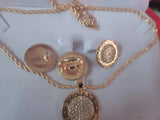 European American Alloy Plating Ring Earrings Necklace 3Pc Set Women