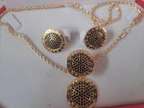 European American Alloy Plating Ring Earrings Necklace 3Pc Set Women