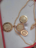 European American Alloy Plating Ring Earrings Necklace 3Pc Set Women
