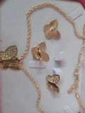 European American Alloy Plating Ring Earrings Necklace 3Pc Set Women