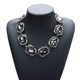 Retro Crystal Gem Short Necklace Collar Chain Accessory