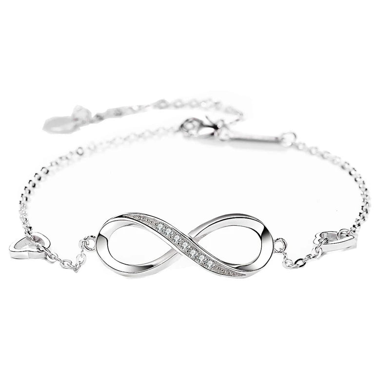 S925 Sterling Silver 8-character Bracelet Women's Jewelry