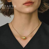 Metal Droplet Pendant Necklace For Women's Colorless Jewelry
