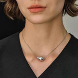 Metal Droplet Pendant Necklace For Women's Colorless Jewelry