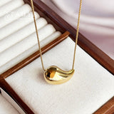 Metal Droplet Pendant Necklace For Women's Colorless Jewelry