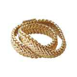 French Snakebone Soft Chain Lady Ring Double Layer Copper