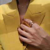French Snakebone Soft Chain Lady Ring Double Layer Copper