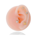 G23 Titanium Body Piercing Jewelry with Zircon Inset for Women
