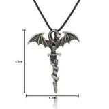 Halloween Rock Dragon Sword Necklace