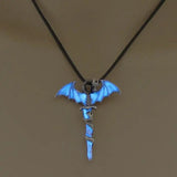 Halloween Rock Dragon Sword Necklace