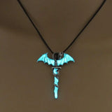 Halloween Rock Dragon Sword Necklace