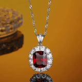 High-grade Wedding Jewelry Ruby Pendant 925 Silver Accessory Gift