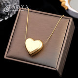 Hip Hop Metal Peach Heart Necklace for Women