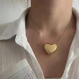 Hip Hop Metal Peach Heart Necklace for Women