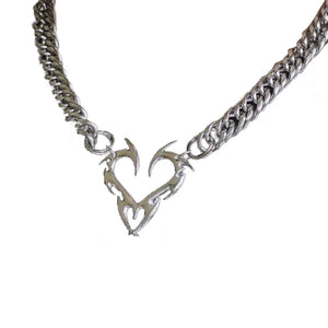 Hip-hop Hollow Flame Totems Love-shape Necklace
