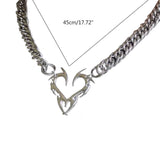 Hip-hop Hollow Flame Totems Love-shape Necklace
