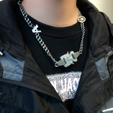 Hipster Hip-hop Thick Chain Metal Lock Necklace