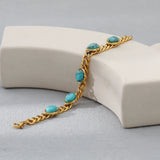 Hot Natural Stone Stainless Steel Ladies Bracelet 18K Plated Jewelry