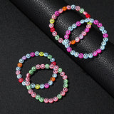 Bohemian Acrylic Smiling Face Beaded Bracelet Women's Jewelry