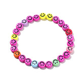Bohemian Acrylic Smiling Face Beaded Bracelet Women's Jewelry